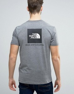Серая меланжевая футболка с логотипом сзади The North Face Red Box - Серый
