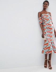 Жаккардовое платье-футляр ASOS - Мульти