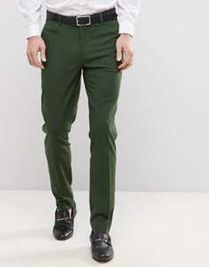 Темно-зеленые строгие брюки скинни ASOS - Зеленый