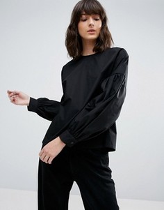 Топ с пышными рукавами ASOS WHITE - Черный