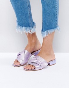 Кожаные сандалии с бантиком ASOS FOGGY - Фиолетовый