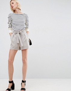Шорты с присборенной талией ASOS - Stone