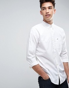Белая эластичная рубашка зауженного кроя с логотипом Hollister - Белый