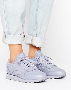 Стеганые кожаные кроссовки Reebok Classics - Фиолетовый