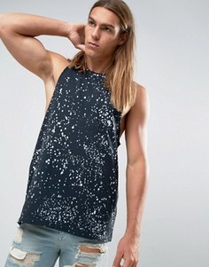Футболка без рукавов с выбеленным эффектом ASOS - Черный