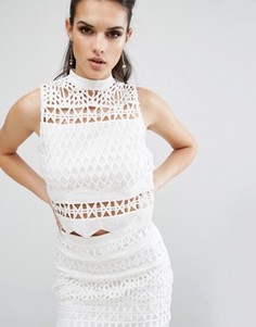 Ажурный топ без рукавов Kendall + Kylie - Белый