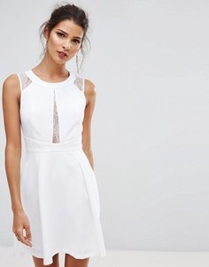 Белое платье с кружевом с принтом BCBGeneration - Белый