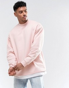 Розовый свободный свитшот со вставкой по краю ASOS - Розовый