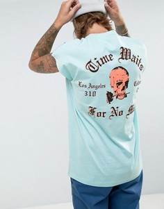 Oversize-футболка без рукавов с черепом ASOS - Синий