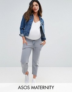 Джоггеры с широкими штанинами и ступенчатой кромкой ASOS Maternity - Серый