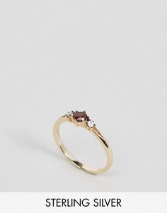 Кольцо с позолотой 18 кт и красным камнем Regal Rose - Золотой