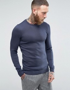 Темно-синий обтягивающий джемпер ASOS - Темно-синий