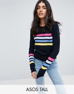 Джемпер в полоску ASOS TALL - Темно-синий