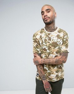 Футболка с камуфляжным логотипом UFO Town - Бежевый