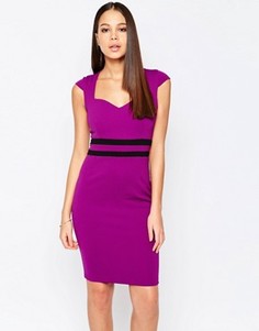 Платье-футляр с контрастной вставкой на талии Vesper Evie - Фиолетовый