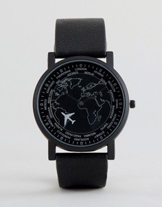 Часы со стрелкой в виде самолета ASOS - Черный