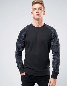 Свитшот с цветочным принтом на рукавах Jack &amp; Jones Originals - Черный