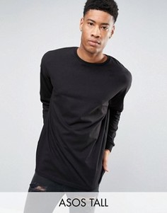 Черный oversize-лонгслив ASOS TALL - Черный