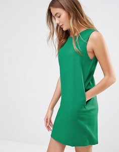 Цельнокройное льняное платье без рукавов Ichi - Зеленый