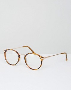 Круглые очки с прозрачными стеклами Jeepers Peepers - Коричневый