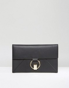 Плоский клатч с кольцом ASOS - Черный