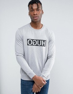 Серый свитшот с круглым вырезом и логотипом HUGO by Hugo Boss Dicago - Серый