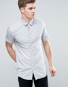Рубашка классического кроя с короткими рукавами и контрастной вставкой Jack &amp; Jones Core - Серый