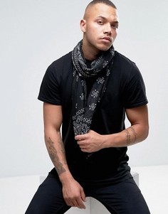 Легкий шарф с платочным принтом ASOS - Черный