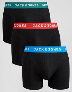 Набор из 3 боксеров-брифов с контрастным поясом Jack &amp; Jones - Черный