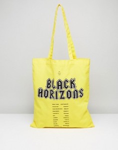 Желтая сумка-тоут с принтом Black Horizons ASOS - Желтый