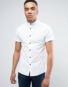 Белая рубашка скинни с контрастными пуговицами ASOS - Белый