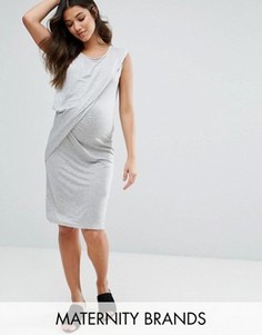 Платье с драпировкой Mamalicious Maternity - Серый Mama.Licious