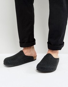 Фетровые слиперы-сабо Birkenstocks Amsterdam - Черный