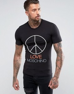Футболка с принтом Love Moschino Peace - Черный