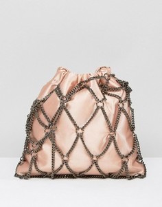 Клатч с цепочками ASOS - Розовый
