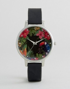 Часы с тропическим принтом на циферблате New Look - Серебряный