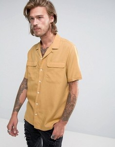 Рубашка классического кроя горчичного цвета с отложным воротником ASOS - Желтый