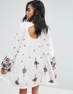 Свободное платье мини с вышивкой Free People - Мульти