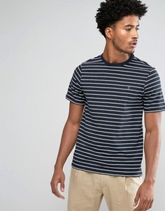 Темно-синяя узкая футболка в тонкую полоску Farah Kimmeridge - Темно-синий