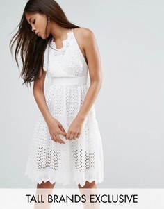 Кружевное платье для выпускного с запахом True Decadence Tall - Белый