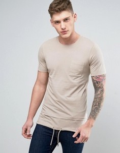 Удлиненная футболка Jack &amp; Jones Core - Бежевый