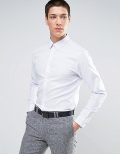 Узкая строгая рубашка из фактурной ткани Selected Homme - Синий