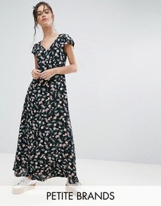 Платье макси с цветочным принтом Yumi Petite - Черный