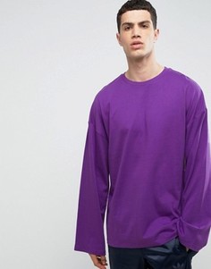 Плотный трикотажный oversize-лонгслив с широкими рукавами ASOS - Фиолетовый