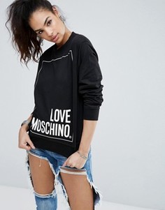 Свитшот с принтом Love Moschino - Черный