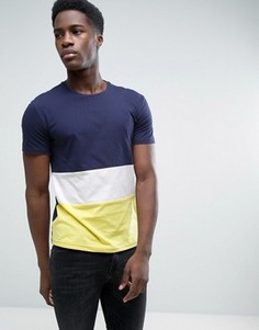 Футболка колор блок United Colors of Benetton - Темно-синий
