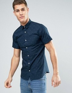Рубашка узкого кроя с принтом Jack &amp; Jones Premium - Темно-синий