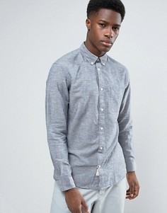 Хлопковая рубашка классического кроя в клетку Selected Homme - Темно-синий