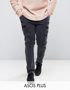 Супероблегающие рваные джинсы ASOS PLUS - Черный