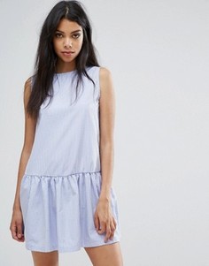 Свободное платье в клеточку Boohoo - Синий